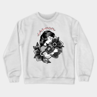 Tattooed ‘Cat Mom’ Crewneck Sweatshirt